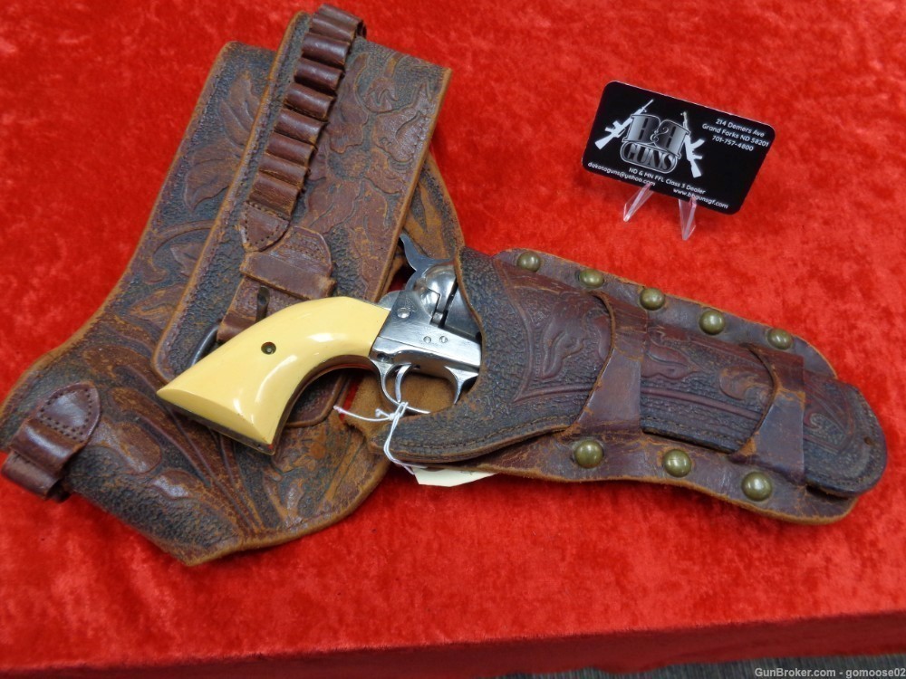 Vintage Leather Holster Rig SAA Single Action Army Six Shooter Colt Early -img-0