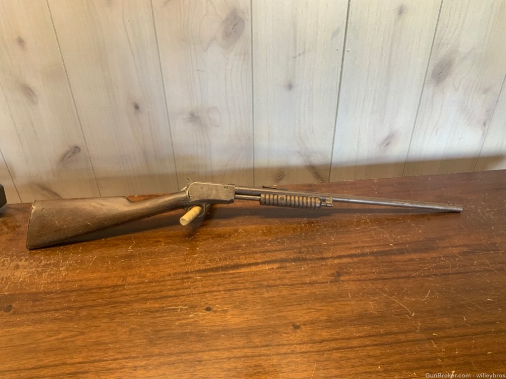 As Is 1919 Winchester Model 1906 19.5” 22 LR Patina Cracked Stock C&R-img-0