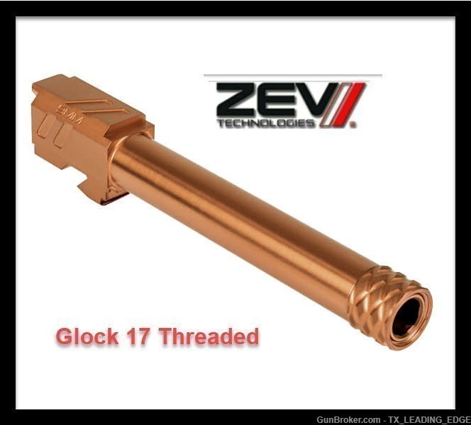 ZEV Pro Barrel match G17 OZ9 G gen 3-4 Threaded BRONZE POLYMER 80 P940V2-img-0