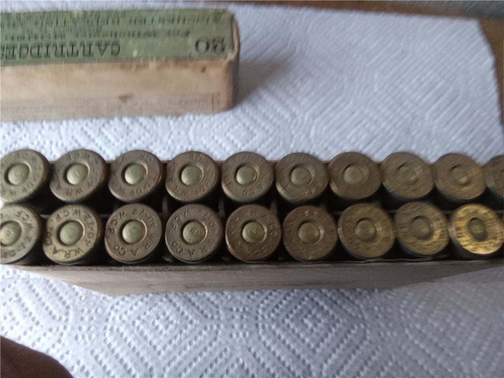 Vintage Winchester  40-72 cartridges for Model 1895 Rifles-Metal Patched-img-6