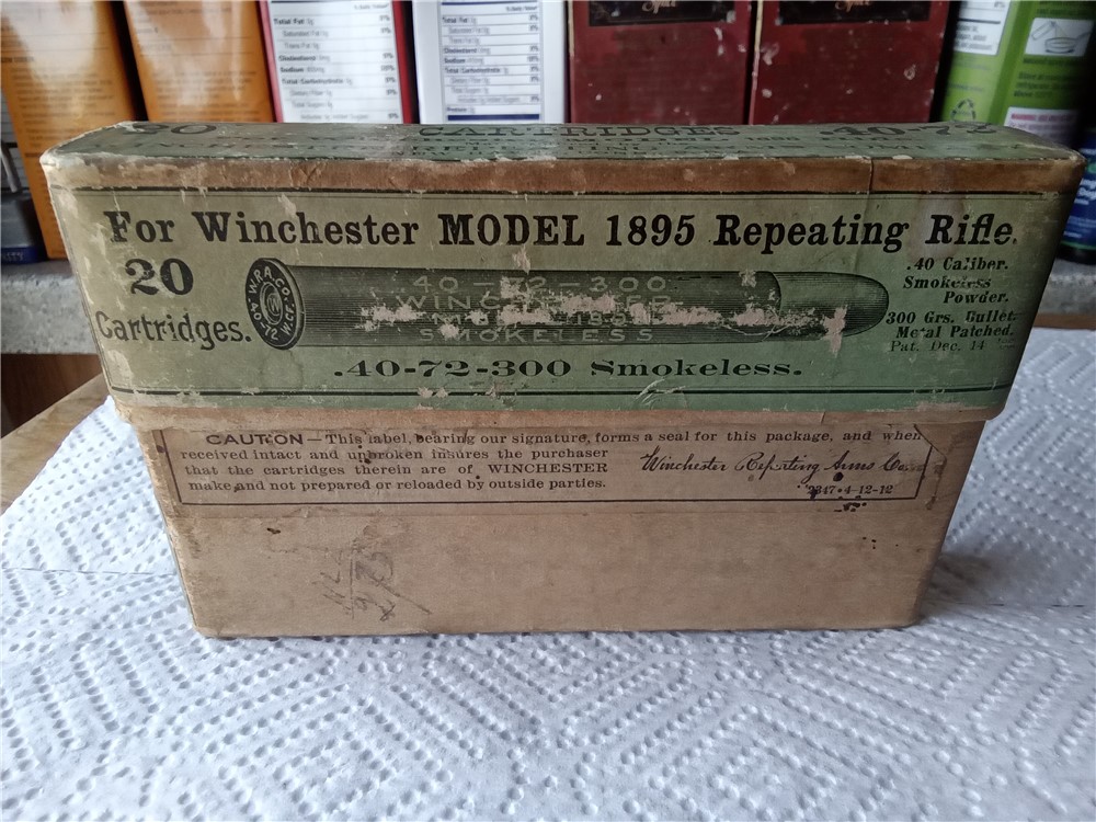 Vintage Winchester  40-72 cartridges for Model 1895 Rifles-Metal Patched-img-0