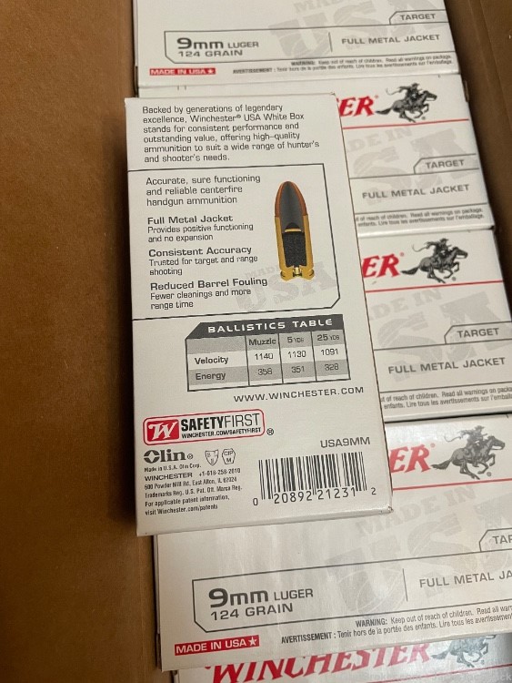 Winchester 9mm 124gr FMJ 1000 rds bulk! Below dealer cost!-img-3