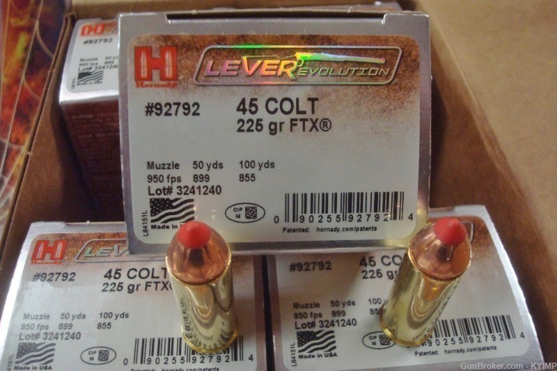 200 HORNADY 45 Long Colt 225 grain FTX new LEVERevolution ammunition 92792-img-2