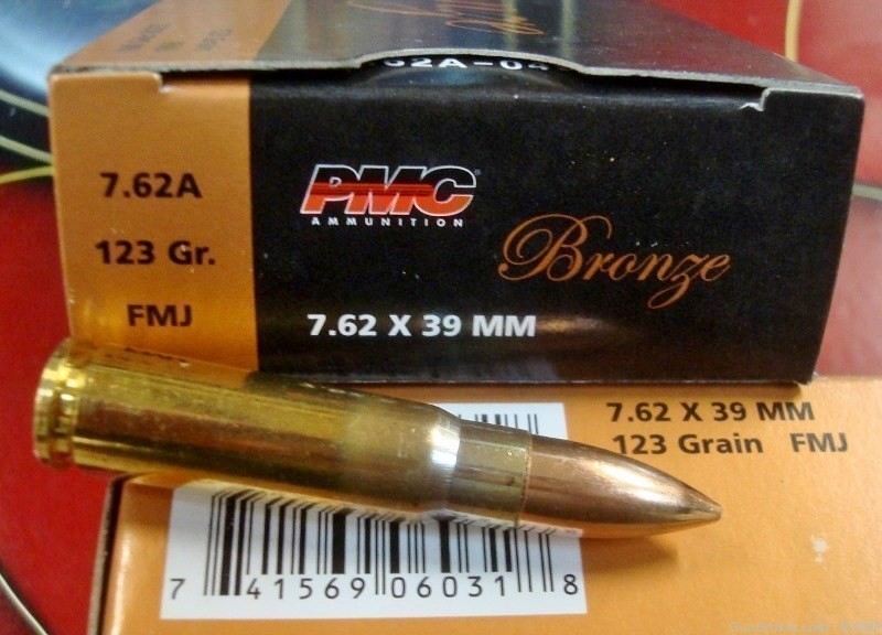 100 PMC 7.62x39 FMJ 123 gr Factory NEW BRASS ammo 7.62A-img-0