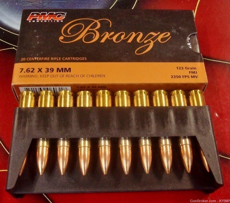 100 PMC 7.62x39 FMJ 123 gr Factory NEW BRASS ammo 7.62A-img-1