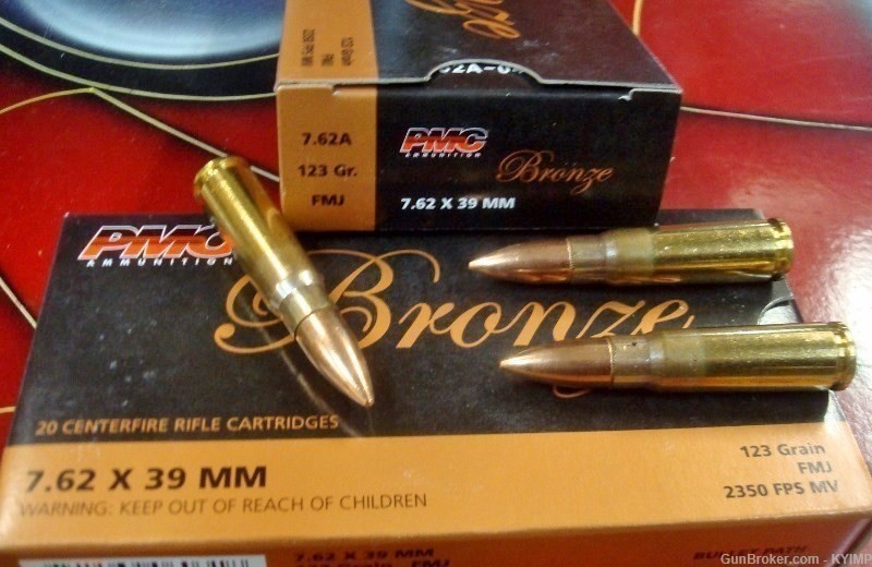 100 PMC 7.62x39 FMJ 123 gr Factory NEW BRASS ammo 7.62A-img-2