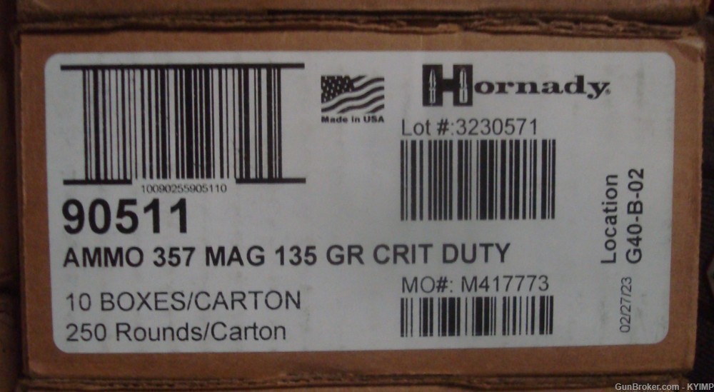 100 HORNADY 357 Magnum 135 gr CRITICAL DUTY ammunition 90511-img-3