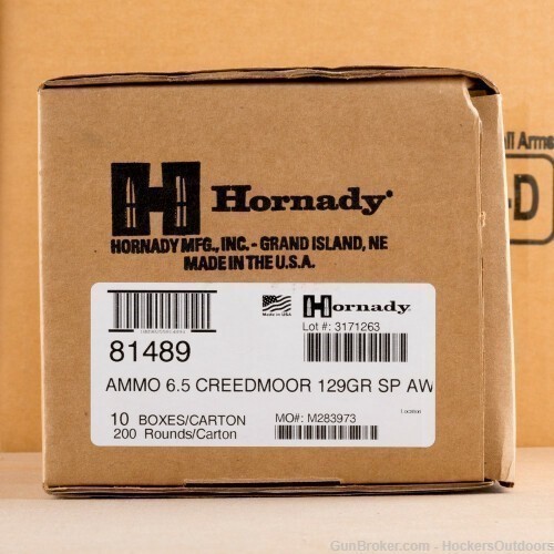 200 Rounds Hornady American Whitetail Soft Point 6.5 Creedmoor 129gr 81489-img-0
