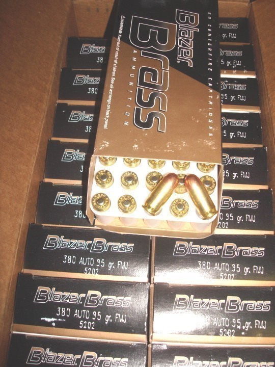 200 rounds CCI Blazer Brass .380 acp 95 gr FMJ 5202 new ammo-img-0