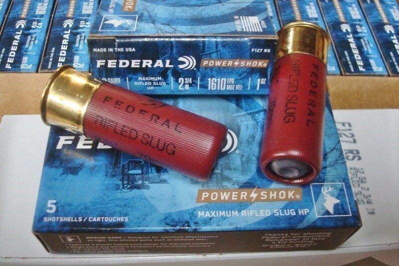 50 Federal 12 gauge Power Shok 2 3/4" Rifled slug s gauge F127RS 1610 FPS-img-0
