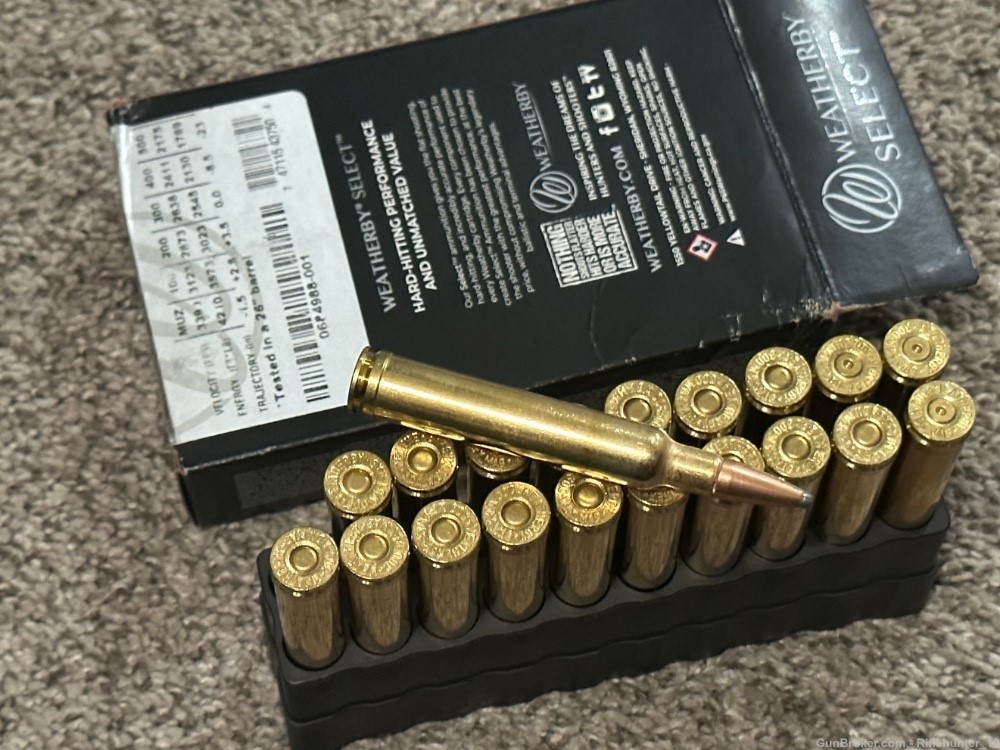 Weatherby 300 wby mag once fire brass select 20 rounds -img-2