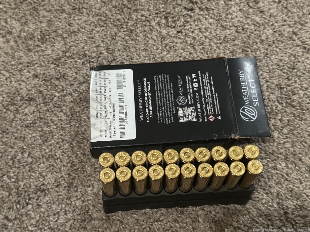 Weatherby 300 wby mag once fire brass select 20 rounds -img-1