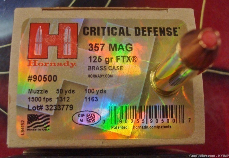 100 HORNADY 357 Magnum 125 gr CRITICAL DEFENSE ammunition 90500-img-2