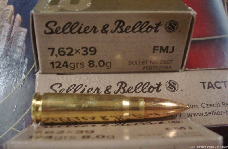 500 Sellier & Bellot 762x39 FMJ 124 gr Factory NEW BRASS ammo SB76239A-img-3