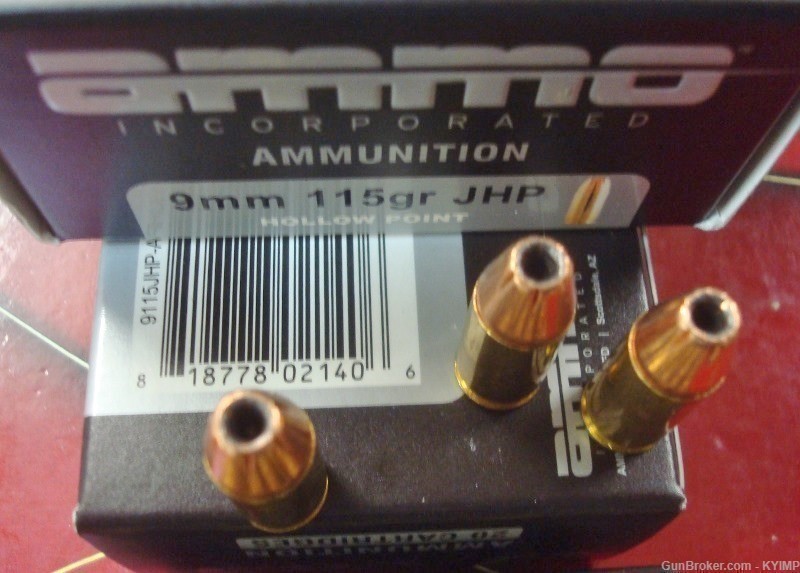 200 Ammo Inc 9mm 115 gr JHP Hollow Point 9115JHP New ammunition-img-2