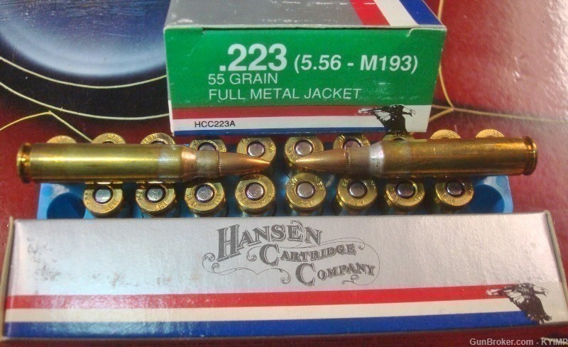 500 IMI Hansen .223 FMJ 55 gr brass M193 Ammunition HCC223A-img-1