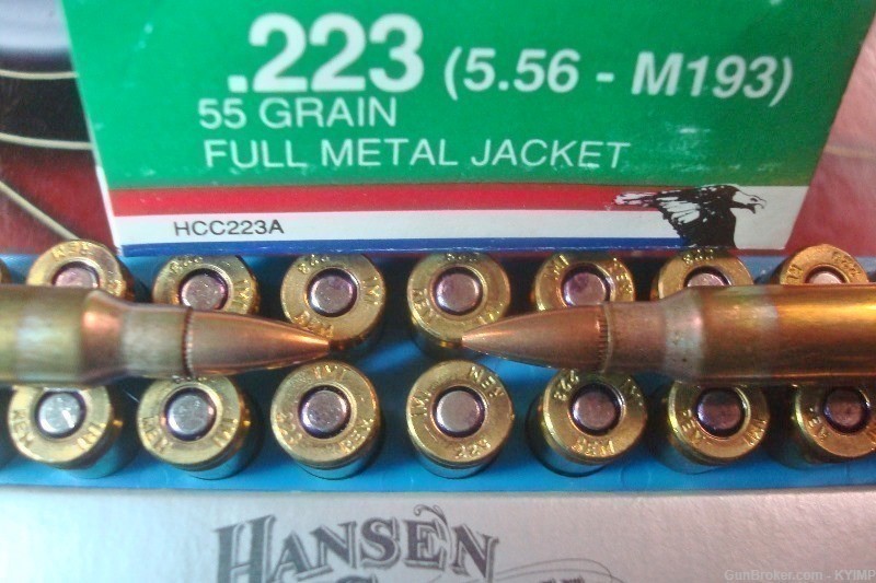 500 IMI Hansen .223 FMJ 55 gr brass M193 Ammunition HCC223A-img-0