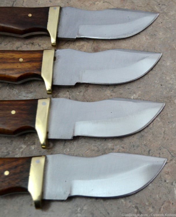 Custom Made Surgical Steel Set of 4 Hunting Knives with Walnut Handles(AS9)-img-4