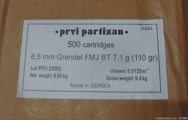 100 PPU Prvi Partizan 6.5 Grendel FMJ BT 110 gr Factory NEW BRASS ammo A484-img-4