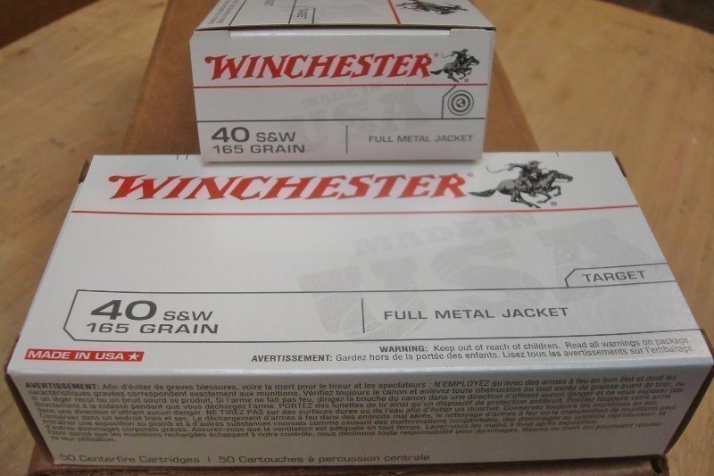 200 Winchester .40 s&w 165 gr FMJ brass USA40SW new ammo-img-2