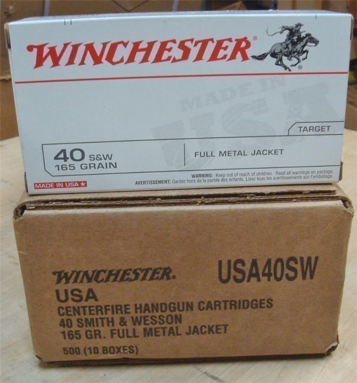 200 Winchester .40 s&w 165 gr FMJ brass USA40SW new ammo-img-4