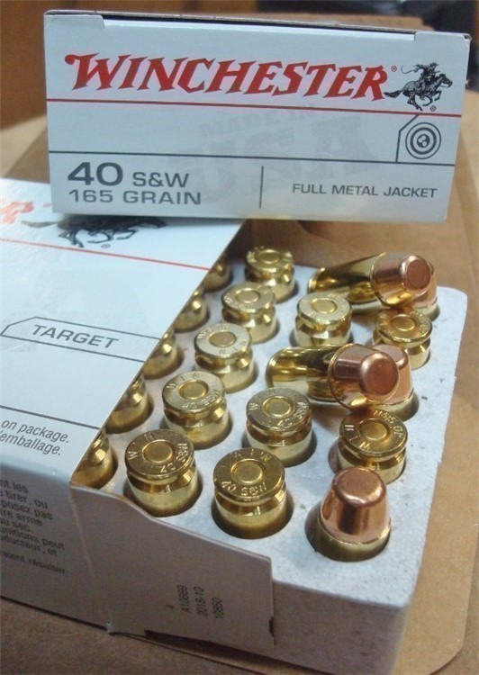 200 Winchester .40 s&w 165 gr FMJ brass USA40SW new ammo-img-1