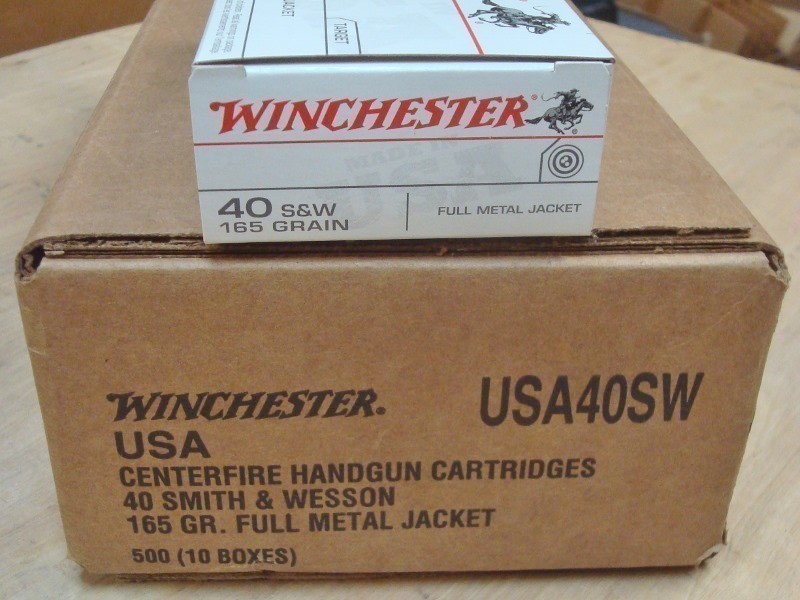 200 Winchester .40 s&w 165 gr FMJ brass USA40SW new ammo-img-0