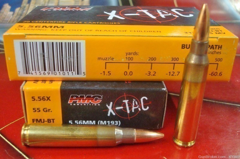 500 PMC X-TAC FMJ 55 grain Factory NEW 556 Ammo M193 5.56-img-2