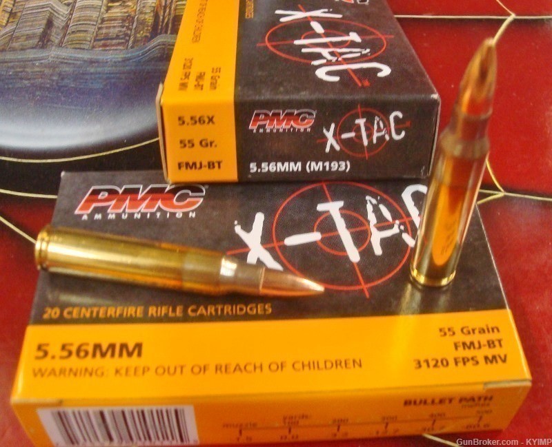 500 PMC X-TAC FMJ 55 grain Factory NEW 556 Ammo M193 5.56-img-1
