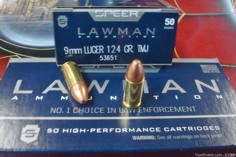 500 SPEER 9mm LAWMEN 124 gr TMJ 53651 NEW Sub Sonic ammunition-img-1