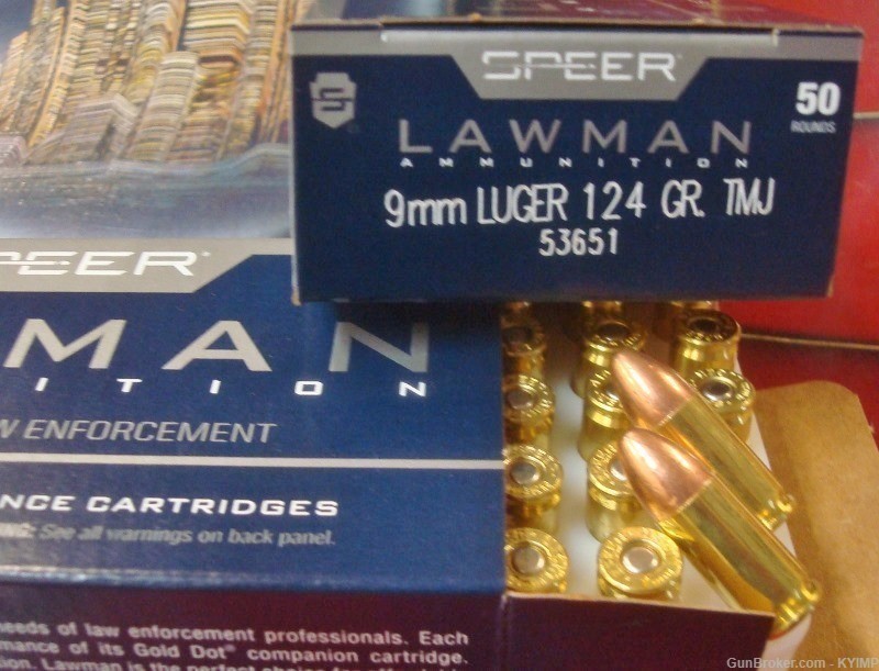 500 SPEER 9mm LAWMEN 124 gr TMJ 53651 NEW Sub Sonic ammunition-img-2