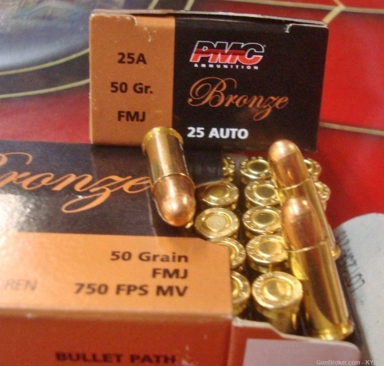500 PMC .25 acp FMJ 50 grain 25A new brass ammunition-img-0