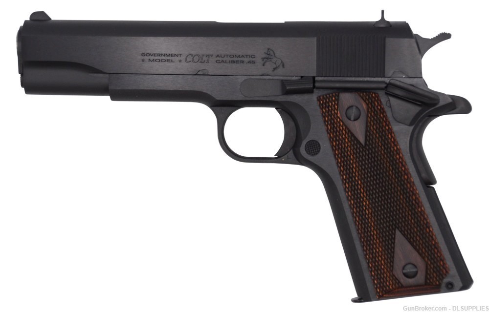 COLT 1911 CLASSIC GOVERNMENT BLUED FINISH SERIES 70' ROSEWOOD 5" BBL .45ACP-img-1