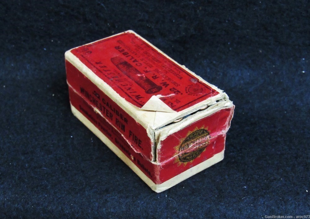 Winchester .22 W.R.F.  Early Red Box   Full  Nice  ammo-img-5