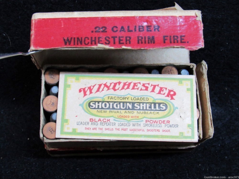 Winchester .22 W.R.F.  Early Red Box   Full  Nice  ammo-img-6