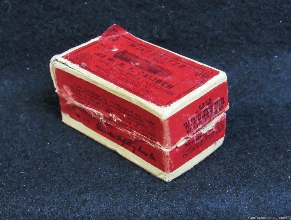 Winchester .22 W.R.F.  Early Red Box   Full  Nice  ammo-img-2