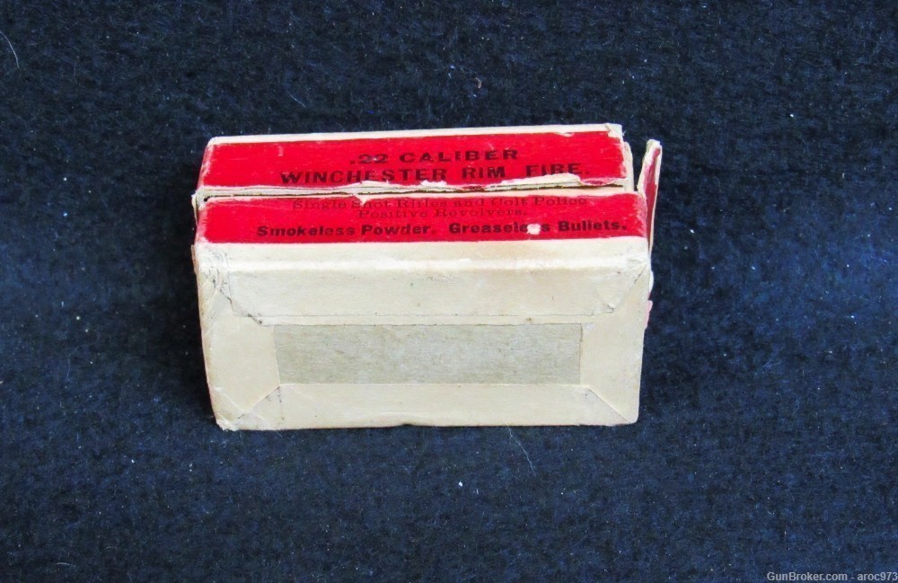 Winchester .22 W.R.F.  Early Red Box   Full  Nice  ammo-img-8