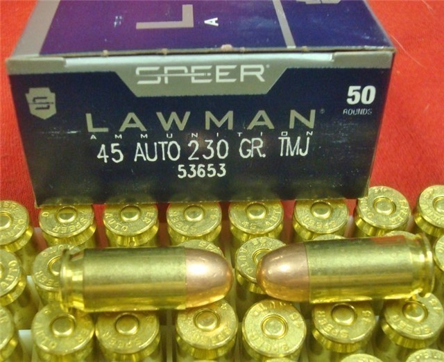 100 Speer Lawmen .45 acp 230 gr TMJ 45 NEW ammo 53653-img-1