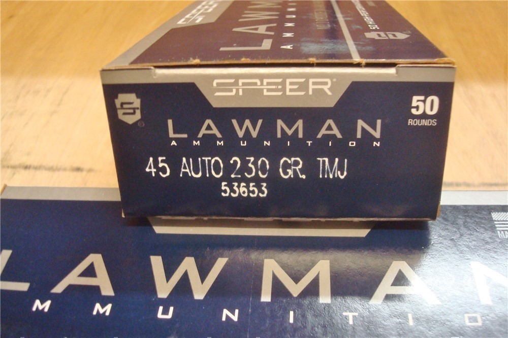 100 Speer Lawmen .45 acp 230 gr TMJ 45 NEW ammo 53653-img-2