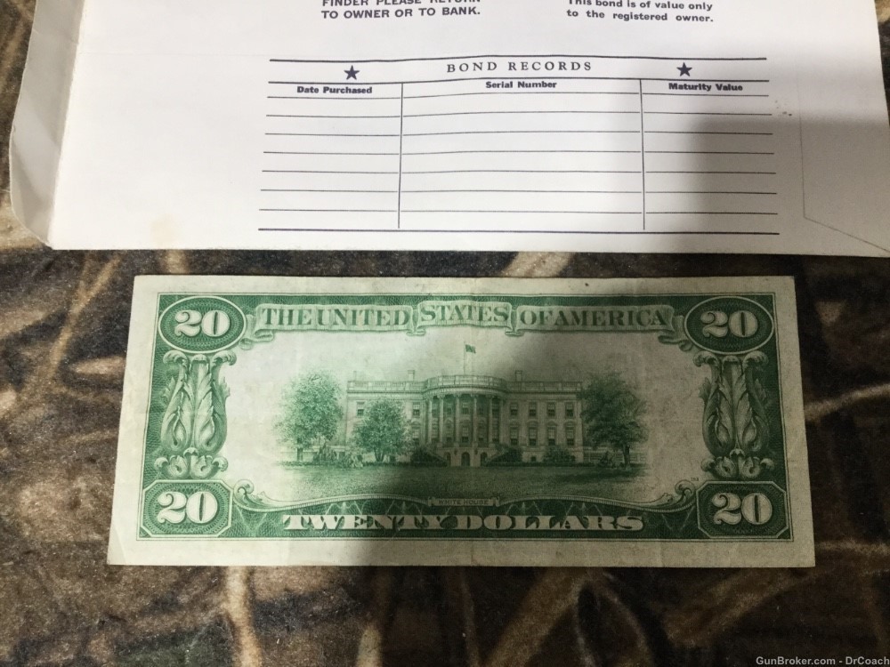 1929 New York national currency twenty dollar Bill-img-1