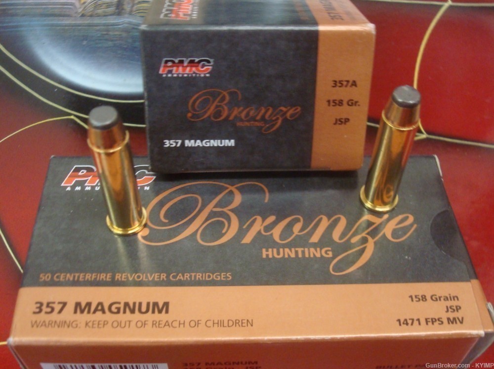 200 PMC .357 Magnum 158 gr JSP NEW Brass ammunition 357A-img-0