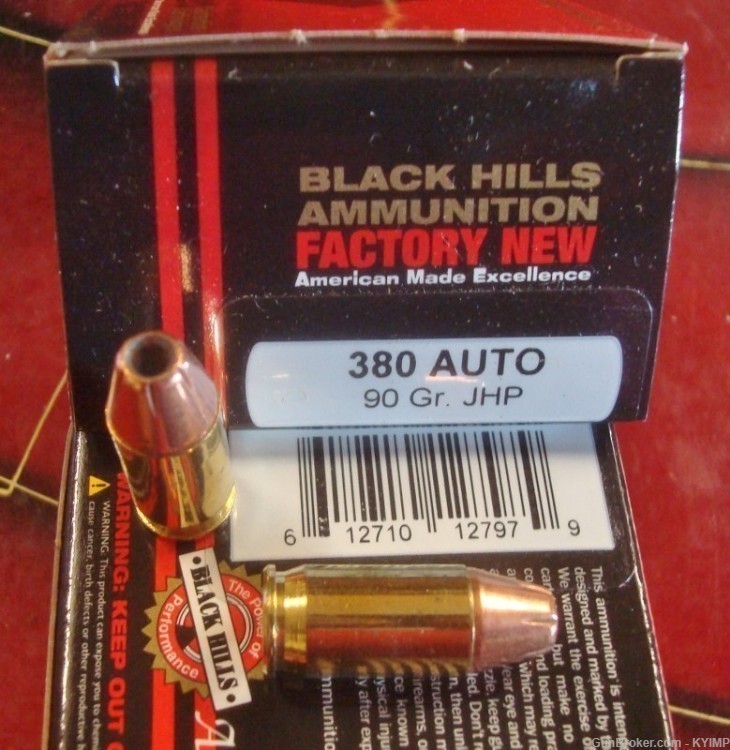 100 BLACK HILLS 380 acp JHP 90 grain Jacketed HOLLOW POINT NEW ammo-img-3