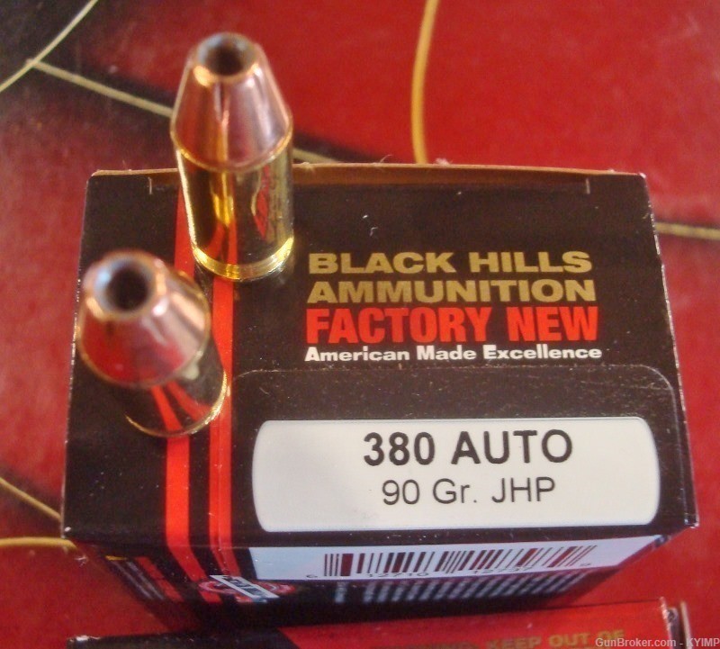 100 BLACK HILLS 380 acp JHP 90 grain Jacketed HOLLOW POINT NEW ammo-img-0