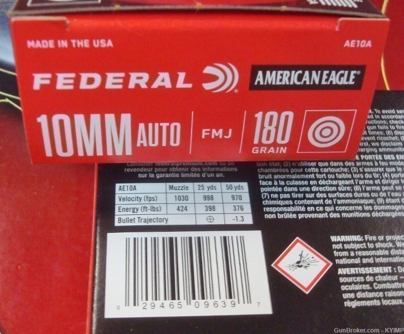 100 Federal American Eagle 10mm FMJ 180 gr AE10A NEW ammo-img-2