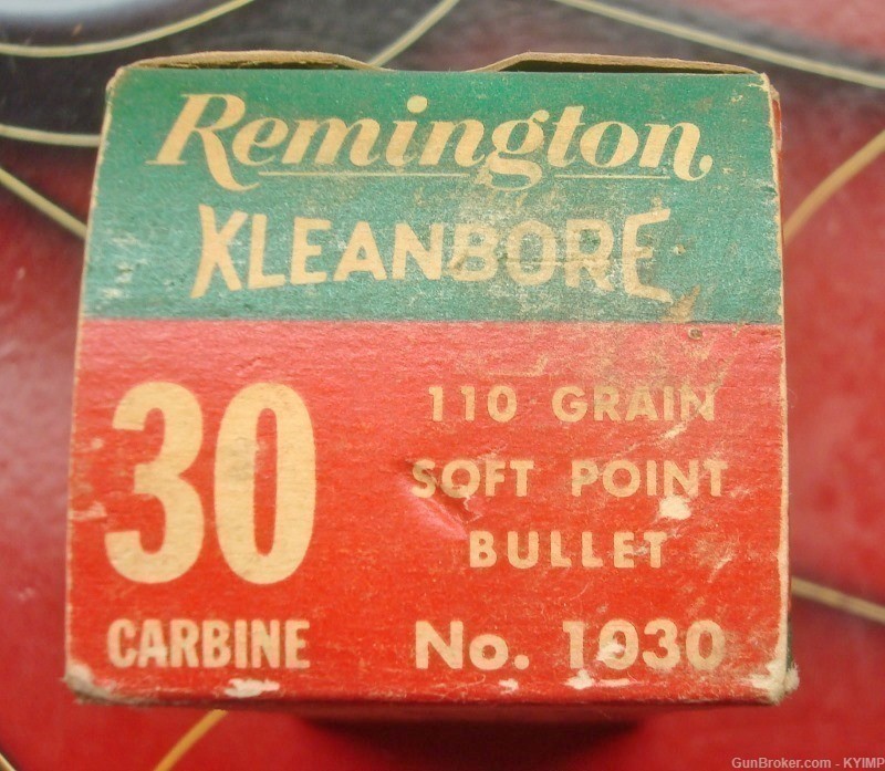 50 Vintage Remington 30 Carbine KLEANBORE cartridges box & ammo 1030-img-7