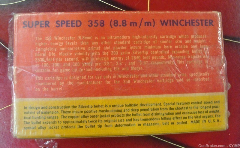 20 Winchester SILVERTIP .358 Winchester Vintage 200 grain SP ammunition-img-9