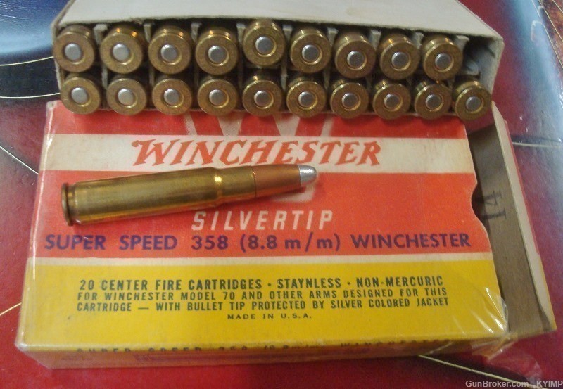20 Winchester SILVERTIP .358 Winchester Vintage 200 grain SP ammunition-img-1