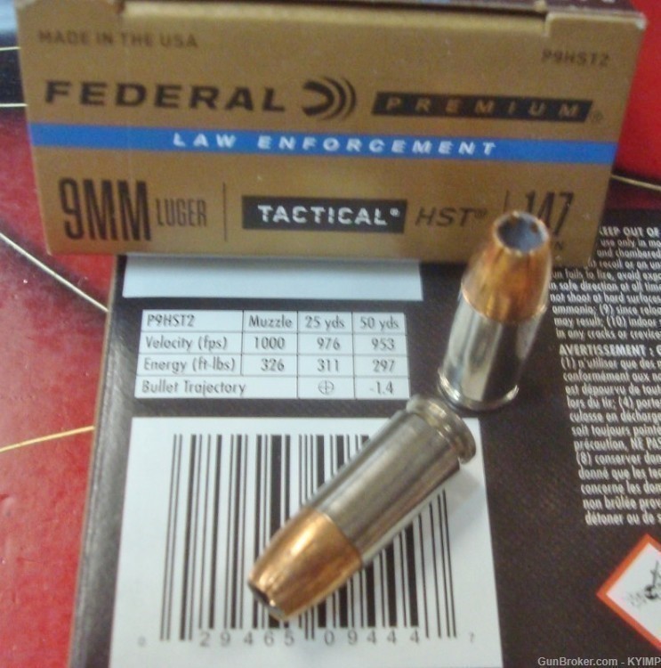 500 Federal 9mm HST 147 gr JHP 9 mm Tactical LE P9HST2 ammunition-img-3