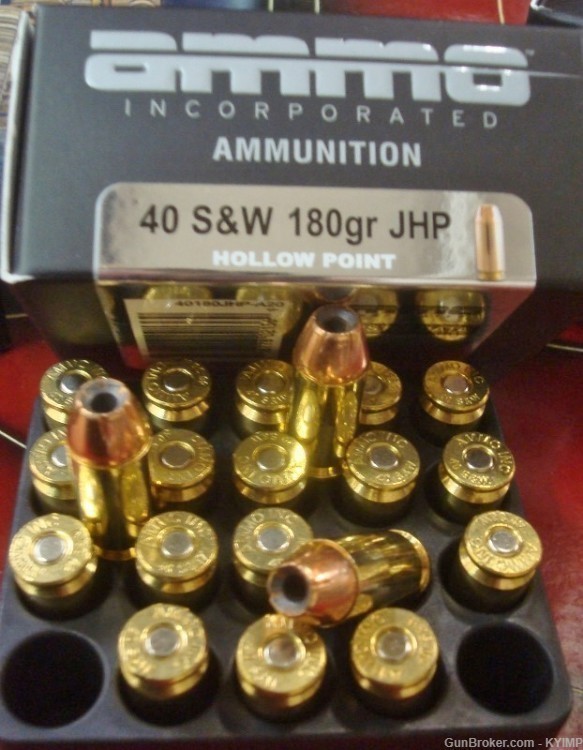 100 Ammo Inc 40 s&w 180 gr JHP Hollow Point 40180JHP-A20 New ammunition-img-1