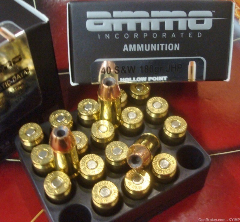 100 Ammo Inc 40 s&w 180 gr JHP Hollow Point 40180JHP-A20 New ammunition-img-0